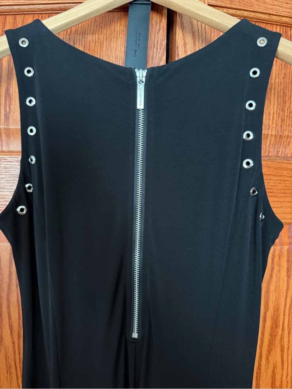 Michael Kors Black Sleeveless Eyelet-Trim Maxi Dress - Picture 4 of 5